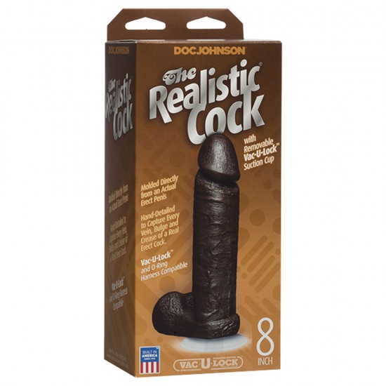 The Realistic Cock 8 Inch Dildo Black The Realistic Cock 8 Inch Dildo Black