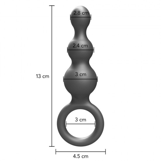 ToyJoy Buttocks The Stuffer 3 Balls Metallic Silicone Plug ToyJoy Buttocks The Stuffer 3 Balls Metallic Silicone Plug