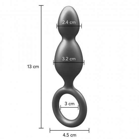 ToyJoy Buttocks The Plugger 2 Balls Metallic Silicone Plug ToyJoy Buttocks The Plugger 2 Balls Metallic Silicone Plug