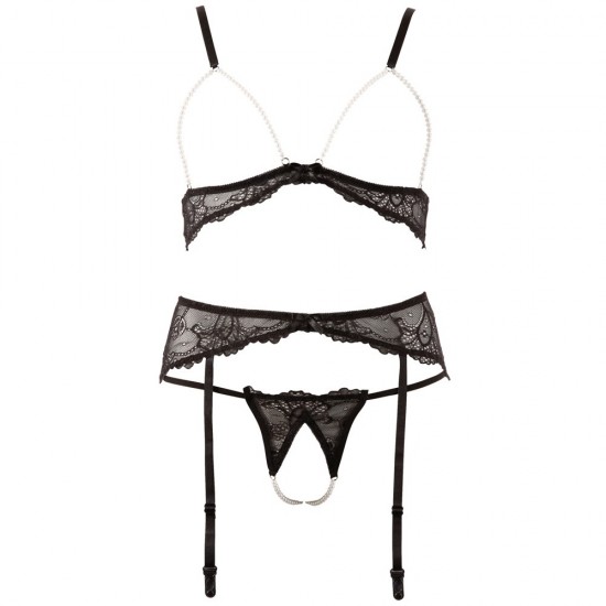 Abierta Fina Pearl Bra Suspender And String Abierta Fina Pearl Bra Suspender And String