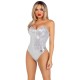 Leg Avenue Sequin Boned Bodysuit Silver Leg Avenue Sequin Boned Bodysuit Silver