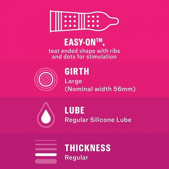 Durex Pleasure Me Ribbed And Dotted Condoms 6 Pack Durex Pleasure Me Ribbed And Dotted Condoms 6 Pack