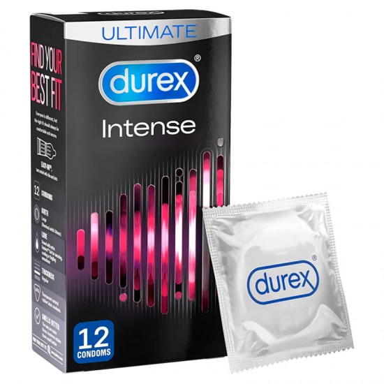 Durex Intense Ribbed And Dotted Condoms 12 Pack Durex Intense Ribbed And Dotted Condoms 12 Pack