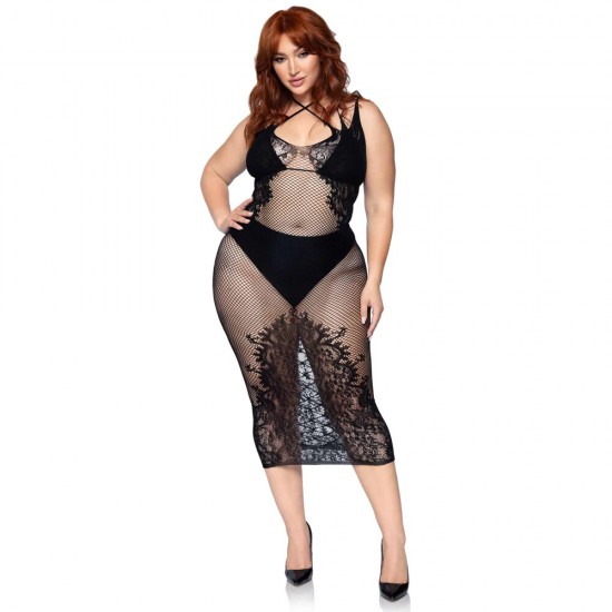 Leg Avenue Dual Strap Halter Dress Plus Size UK 14 to 18 Leg Avenue Dual Strap Halter Dress Plus Size UK 14 to 18