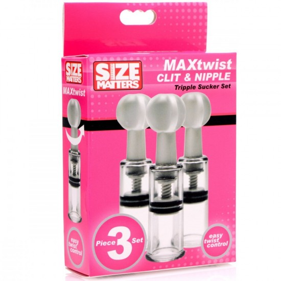 Size Matters Max Twist Clit and Nipple Triple Sucker Set Size Matters Max Twist Clit and Nipple Triple Sucker Set
