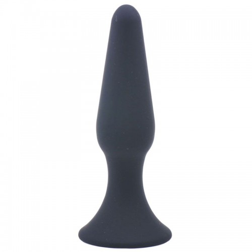 Medium Classic Black Silicone Butt Plug