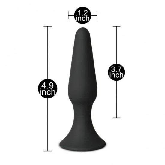 Medium Classic Black Silicone Butt Plug Medium Classic Black Silicone Butt Plug