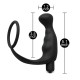 Black Silicone Anal Plug Vibrator with Cock Ring Black Silicone Anal Plug Vibrator with Cock Ring