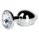 Large Metal Anal Plug With Clear Crystal Large Metal Anal Plug With Clear Crystal