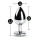 Large Metal Anal Plug With Clear Crystal Large Metal Anal Plug With Clear Crystal