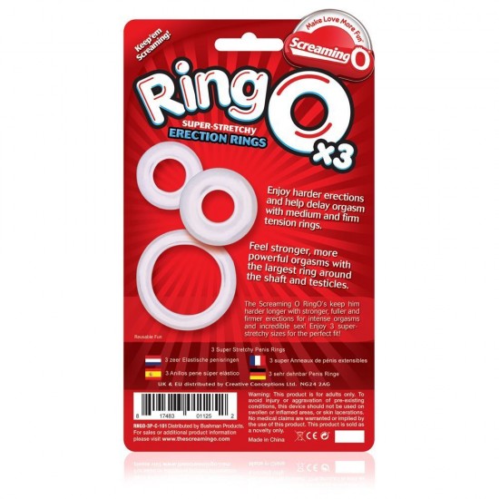 Screaming O RingO x3 Clear Cock Rings Screaming O RingO x3 Clear Cock Rings