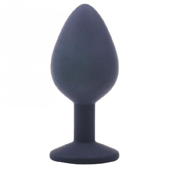 Medium Black Jewelled Silicone Butt Plug Medium Black Jewelled Silicone Butt Plug