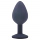 Medium Black Jewelled Silicone Butt Plug Medium Black Jewelled Silicone Butt Plug
