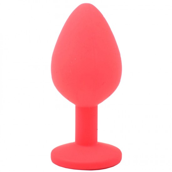 Medium Red Jewelled Silicone Butt Plug Medium Red Jewelled Silicone Butt Plug