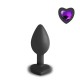 Small Heart Shaped Diamond Base Black Butt Plug Small Heart Shaped Diamond Base Black Butt Plug