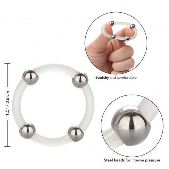 Steel Beaded Silicone Cock Ring XL Steel Beaded Silicone Cock Ring XL