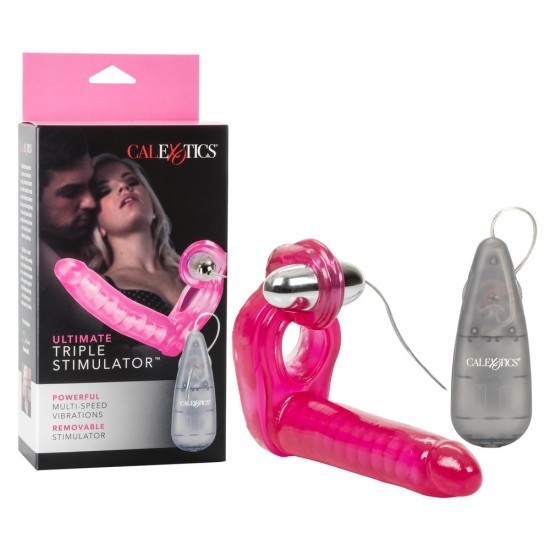 Ultimate Triple Stimulator Vibrating Cock Ring With Dong Ultimate Triple Stimulator Vibrating Cock Ring With Dong