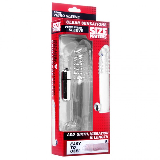 Size Matters Clear Vibrating Penis Sleeve Size Matters Clear Vibrating Penis Sleeve