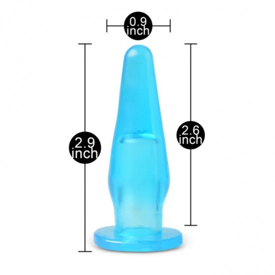 Mini Butt Plug With Finger Hole Blue Mini Butt Plug With Finger Hole Blue