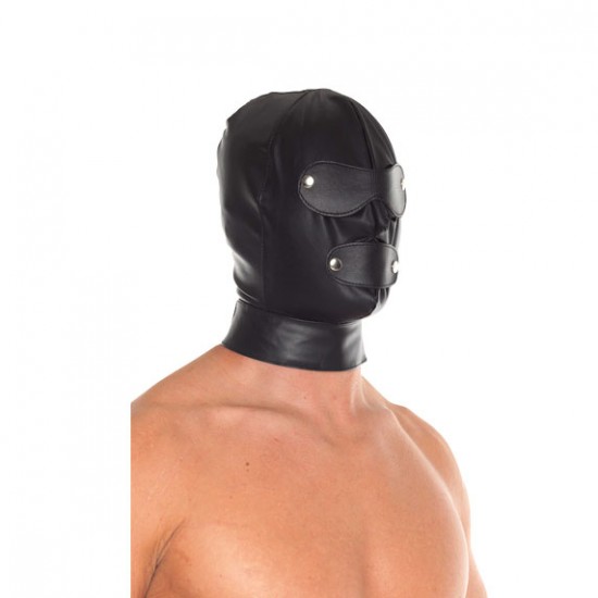 Leather Full Face Mask With Detachable Blinkers Leather Full Face Mask With Detachable Blinkers